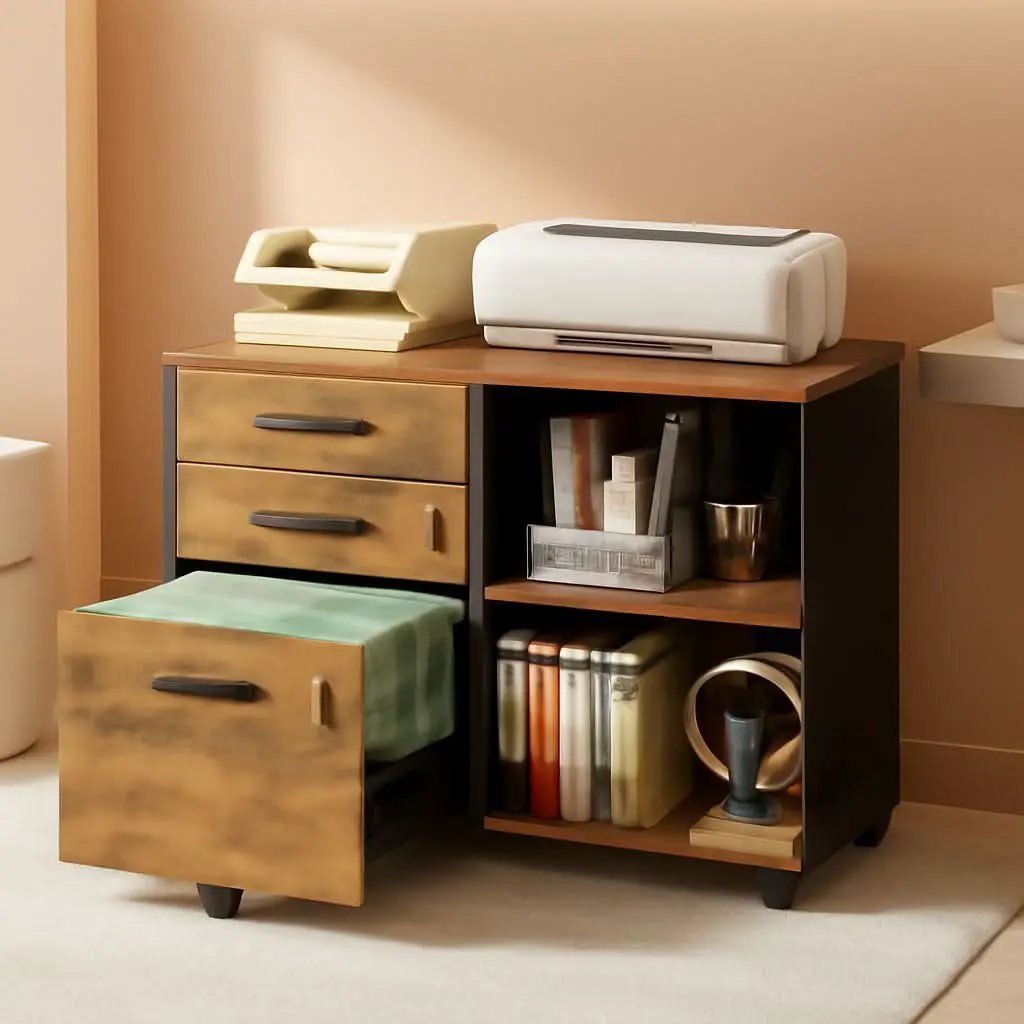 3 Drawer Wood File Cabinet With Lock For Home Office from PriceLows™