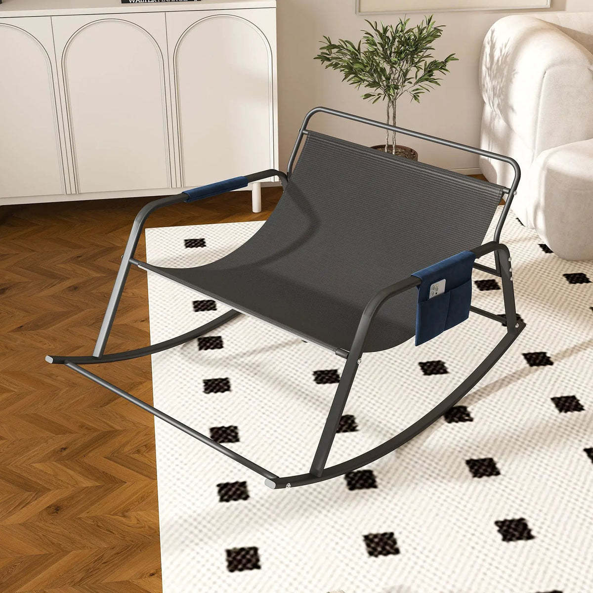 Rocking Chair With Storage | Cushions And Armrests | Quick-Recovery Cushion | All-Weather Indoor Outdoor