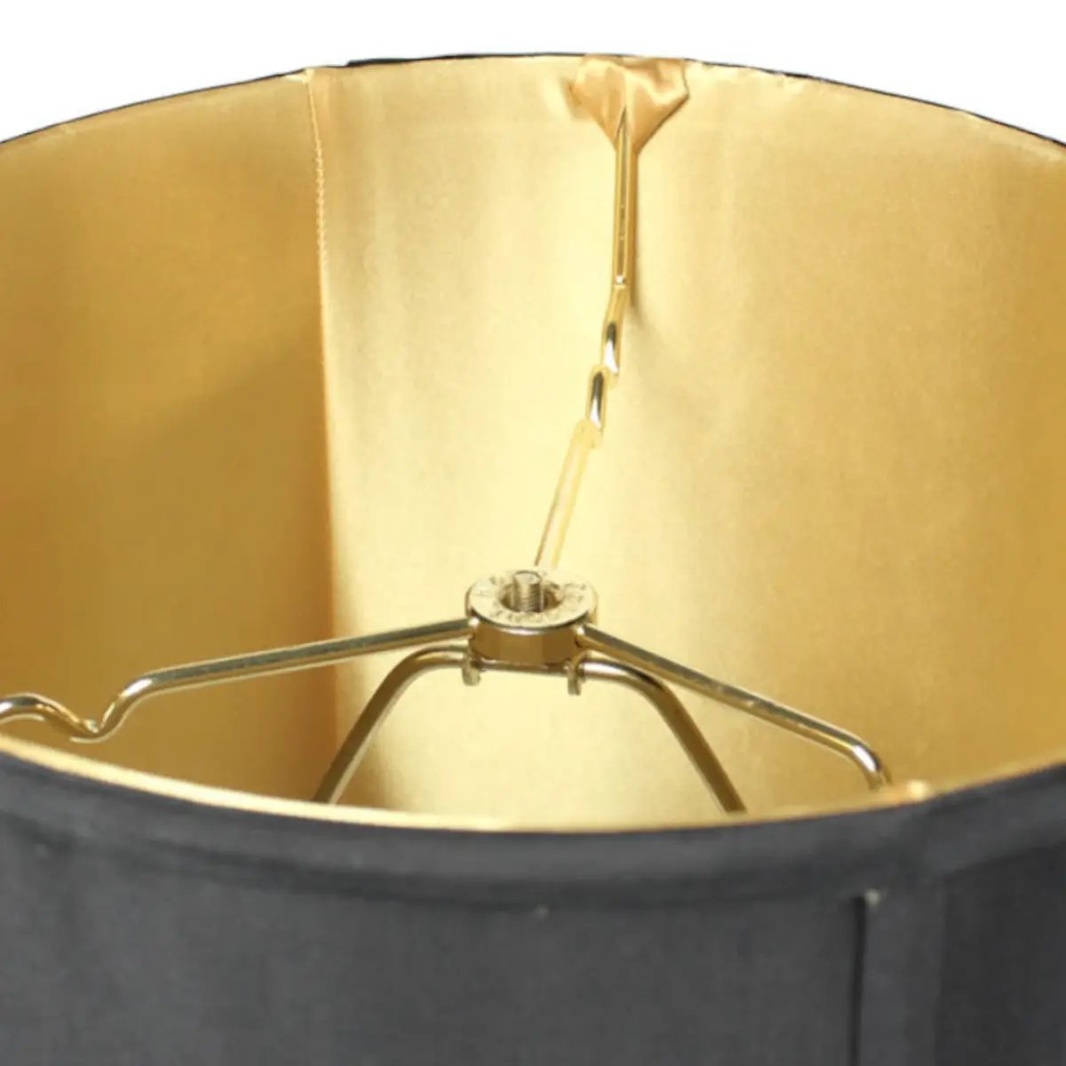 Drum Lamp Shade | 14W X 15H | Premium Black Fabric | Gold Lined