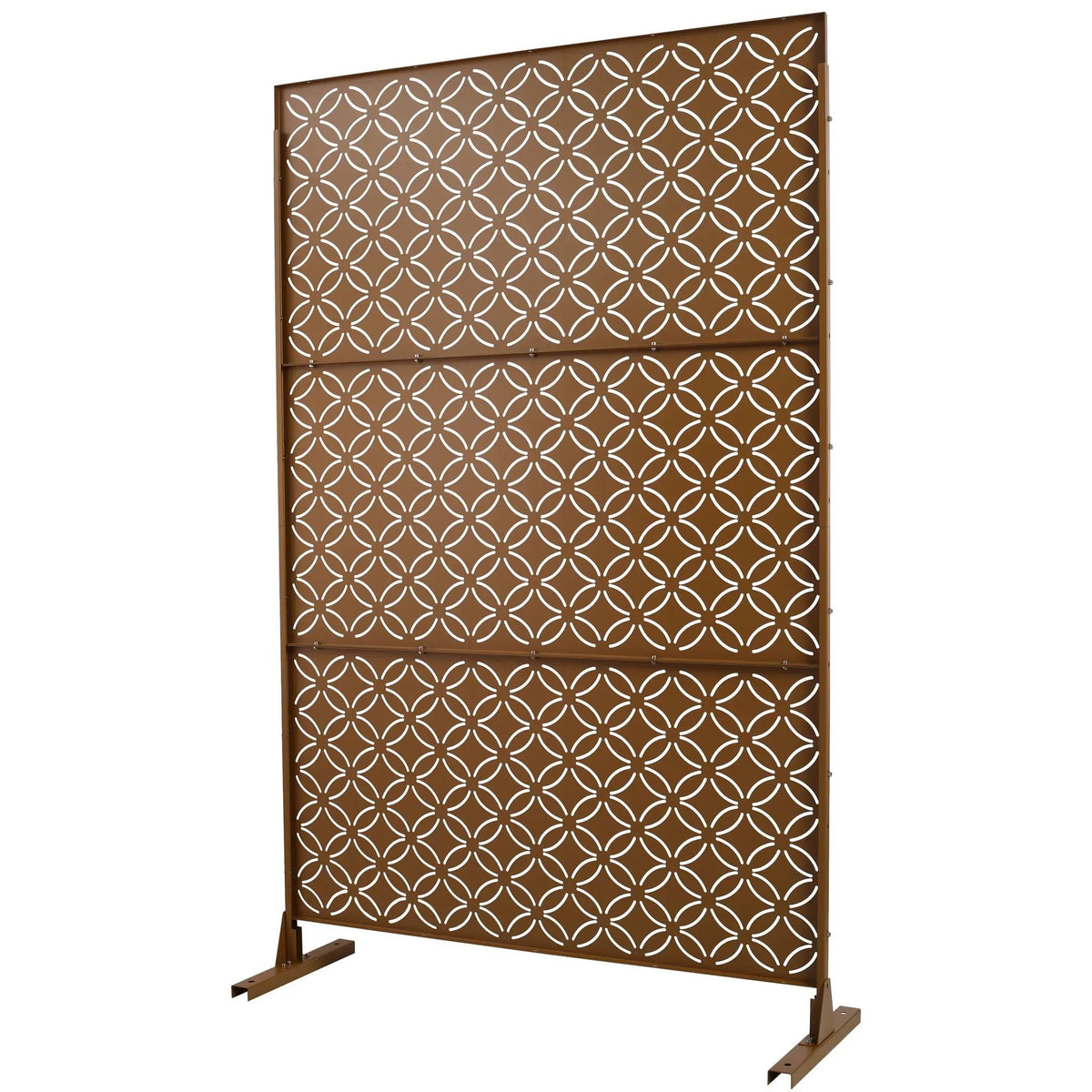 Outdoor Privacy Screen | Metal Frame | Rust Resistant | Brown