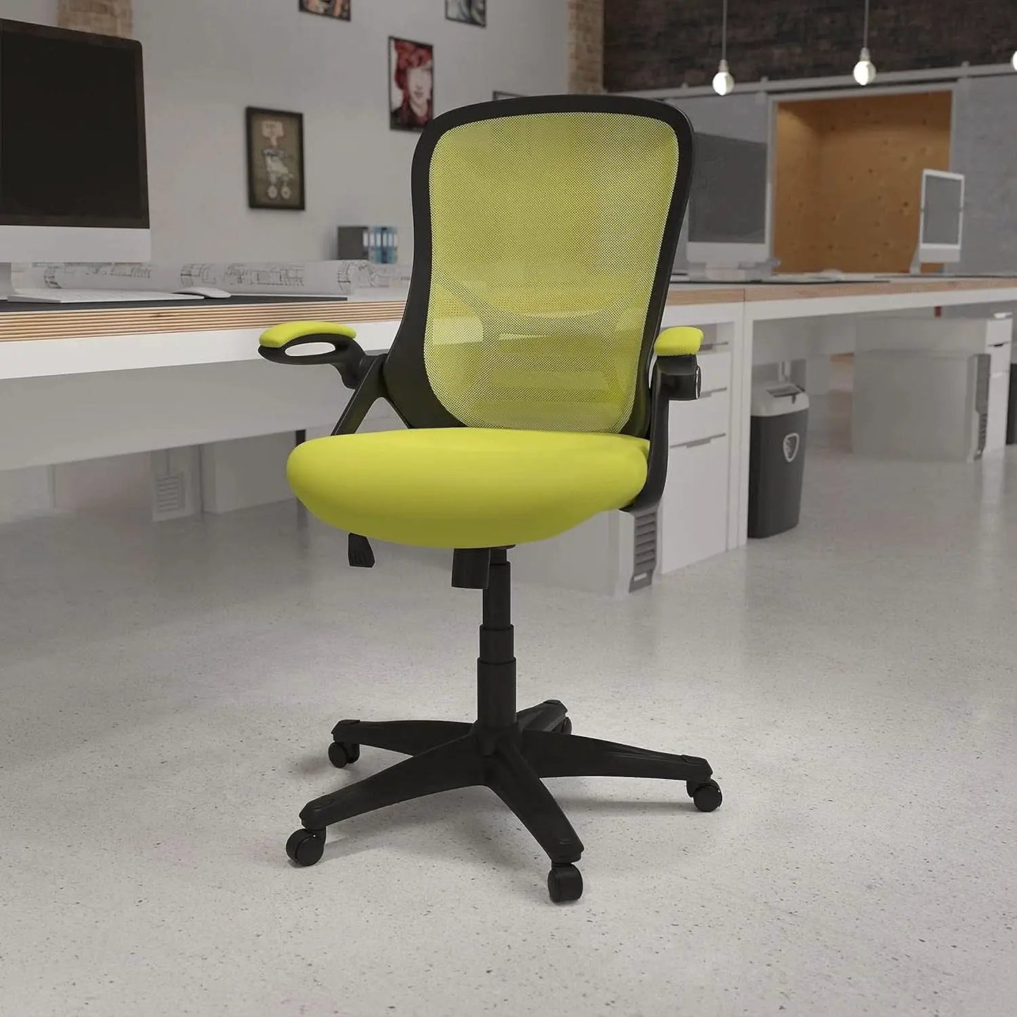 Ergonomic Mesh Back Office Chair Lumbar Support Black Green from PriceLows™