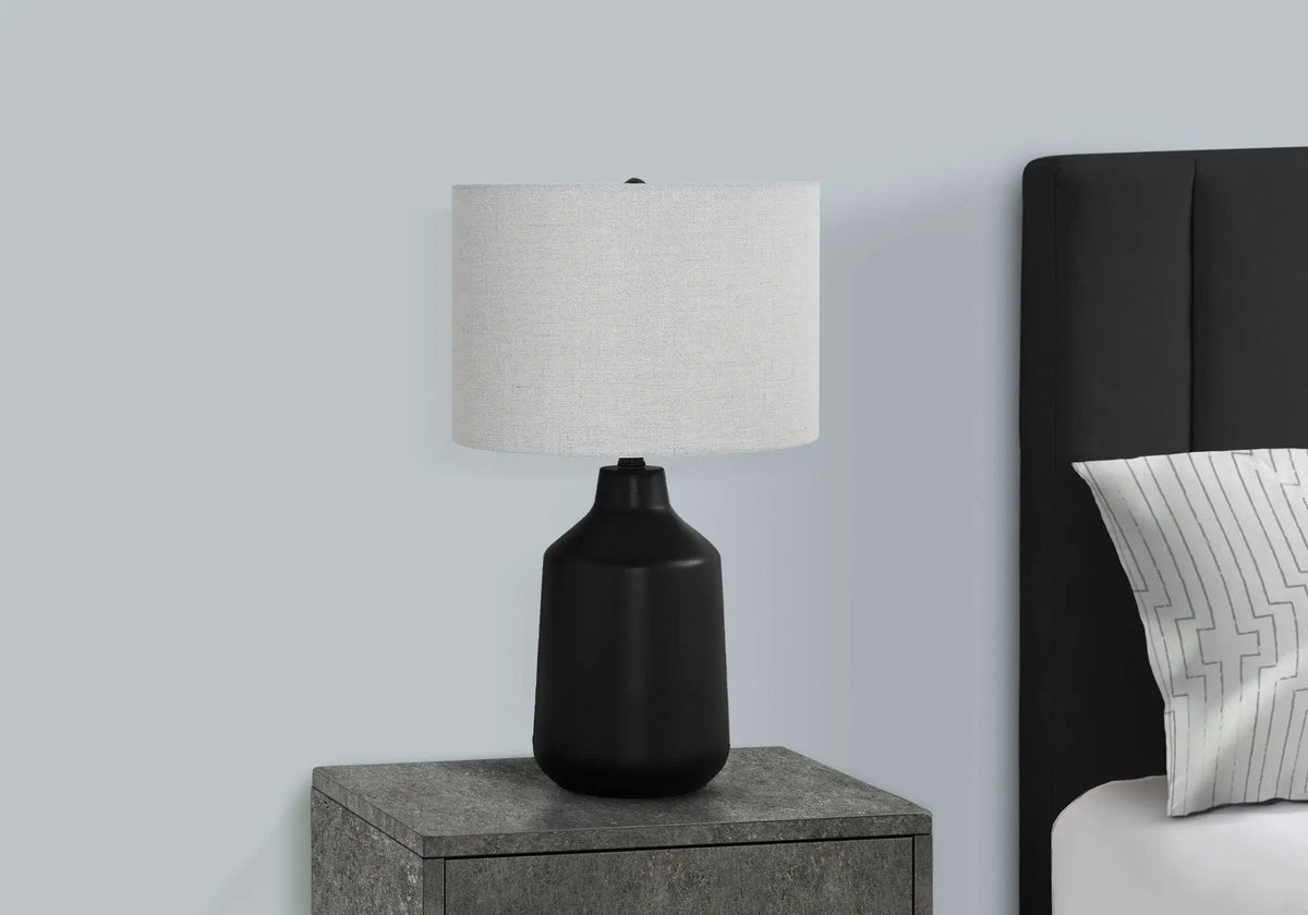 Concrete Table Lamp | Vintage Contemporary Design | 24 Inch Height | 3-Way Rotary Switch