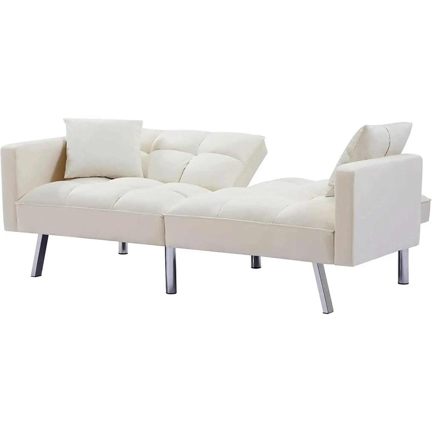 Adjustable Loveseat Sofa Bed With Split Back And Metal Legs from PriceLows™