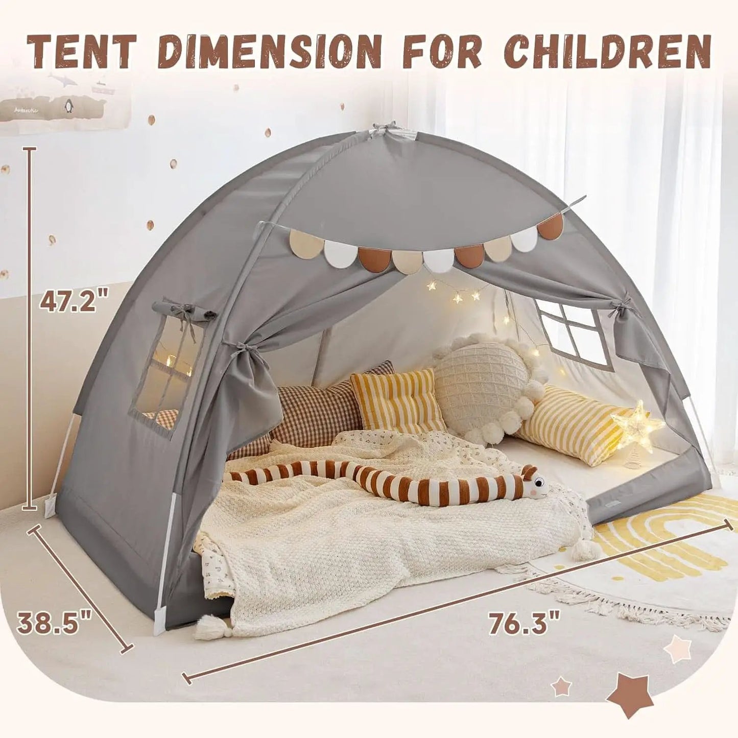 Twin Bed Tent Canopy Blackout Privacy PlayhouseKit from PriceLows™