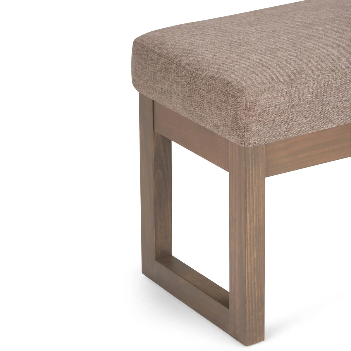 Milltown Upholstered Ottoman Bench | Driftwood Solid Wood Base | Versatile Design | 44.5 Inch Width