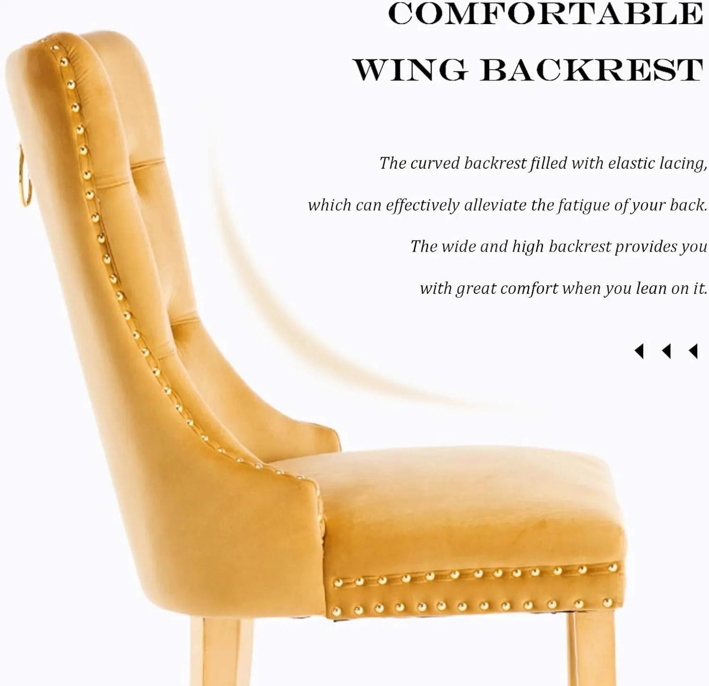 Velvet Tufted Dining Chair Set Of 2 With Nailhead Trim from PriceLows™