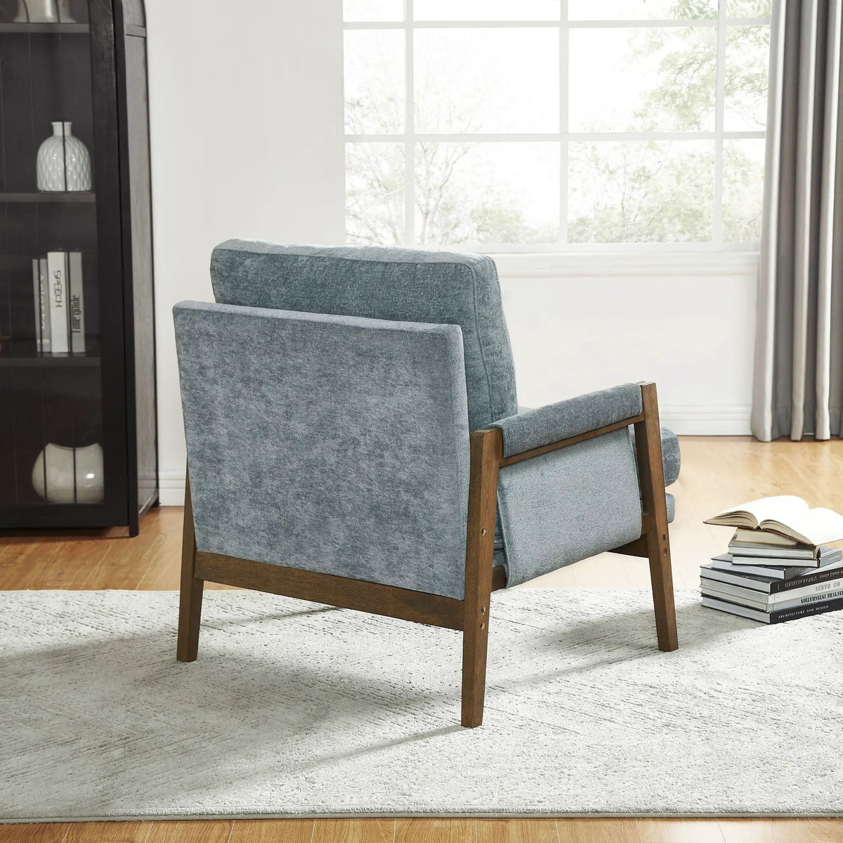 Kelly Mid-Century Velvet Armchair | Blue | Modern Accent Style | Durable Build