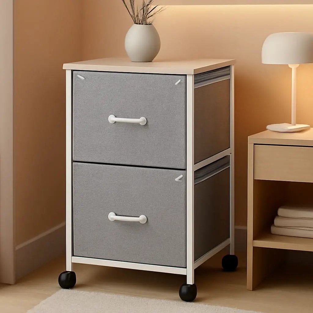 Light Grey 2 Drawer Mobile File Cabinet Rolling Printer Stand Fits A4 Or Letter Size from PriceLows™