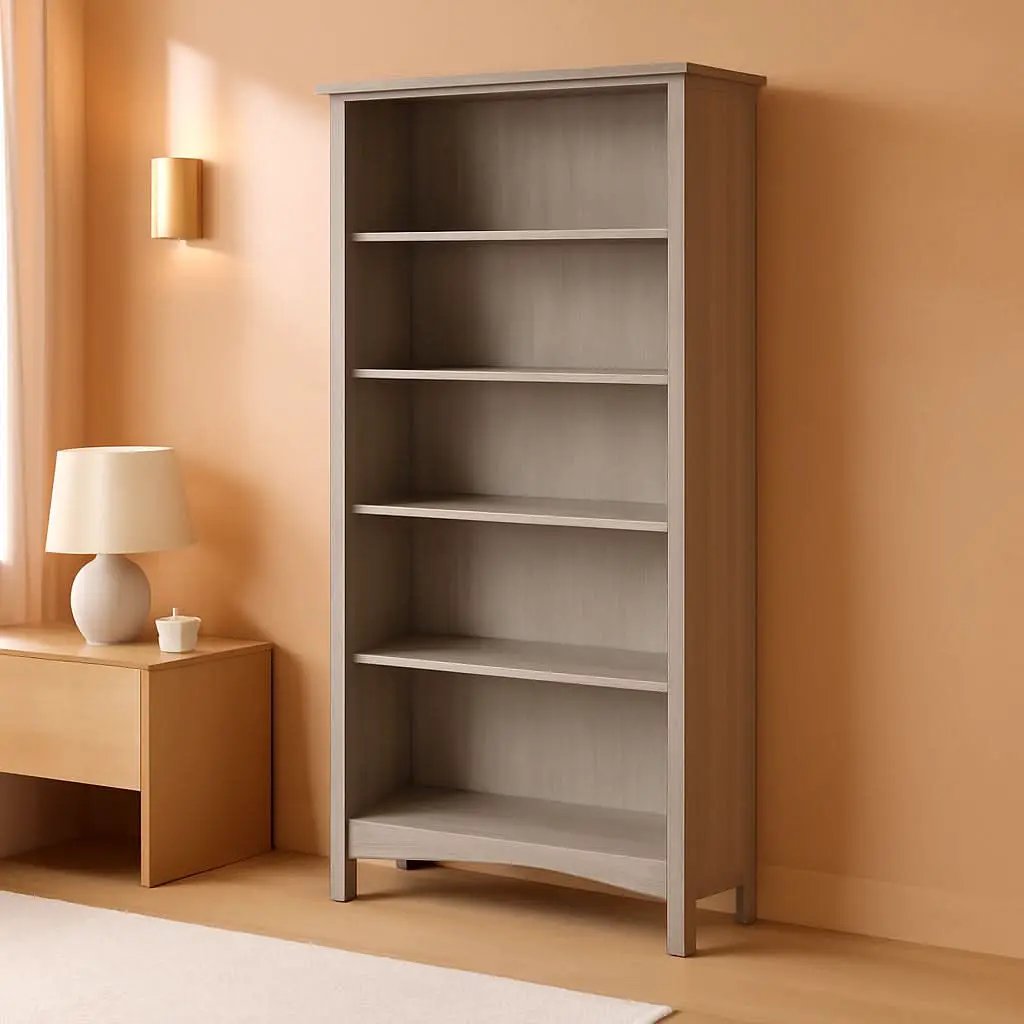Salinas 63 Inch High Bookcase Driftwood Gray Modern from PriceLows™
