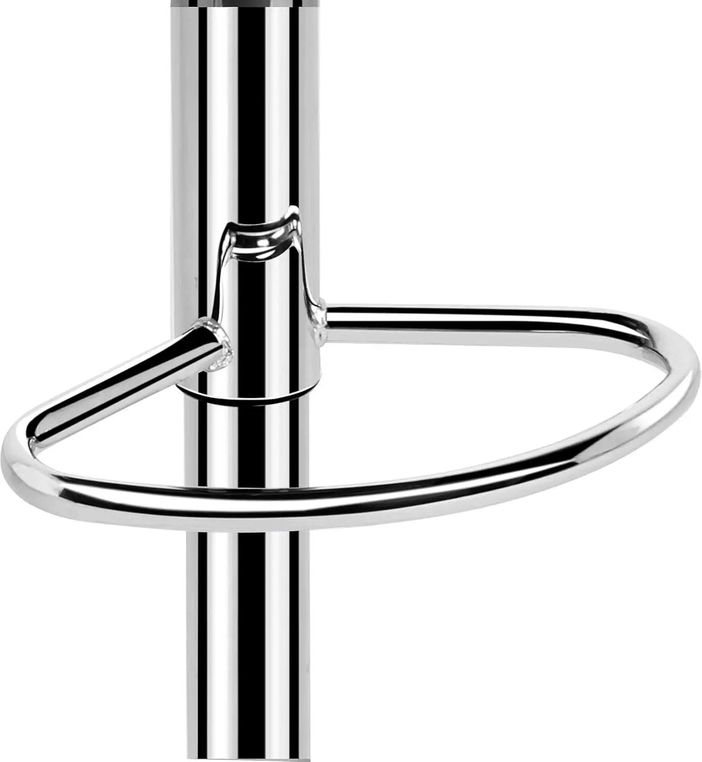 Pair Of White PU Leather Height Adjustable Bar Stools from PriceLows™