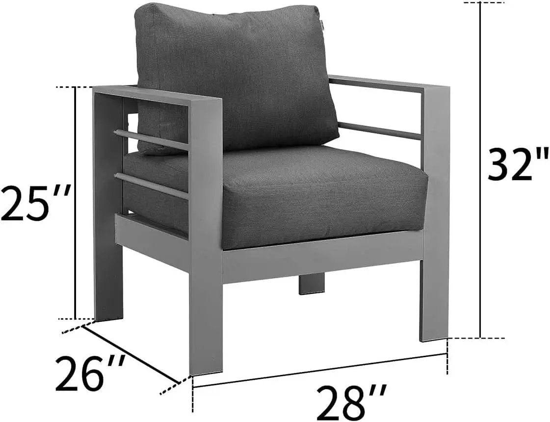 All-Weather Outdoor Metal Armchair Set with Cushions from PriceLows™