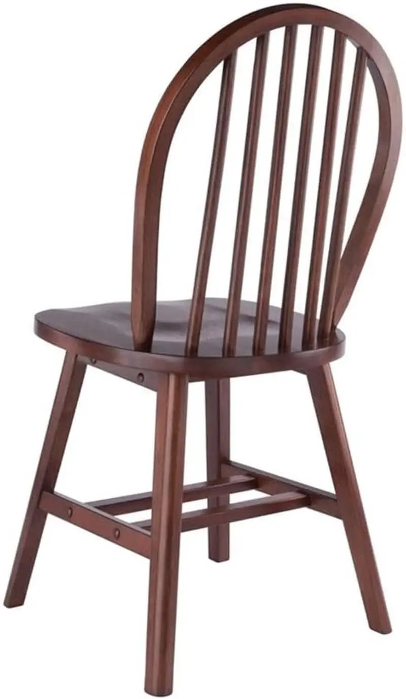 Windsor 2 Piece Solid Wood Dining Chair Set Walnut Finish from PriceLows™
