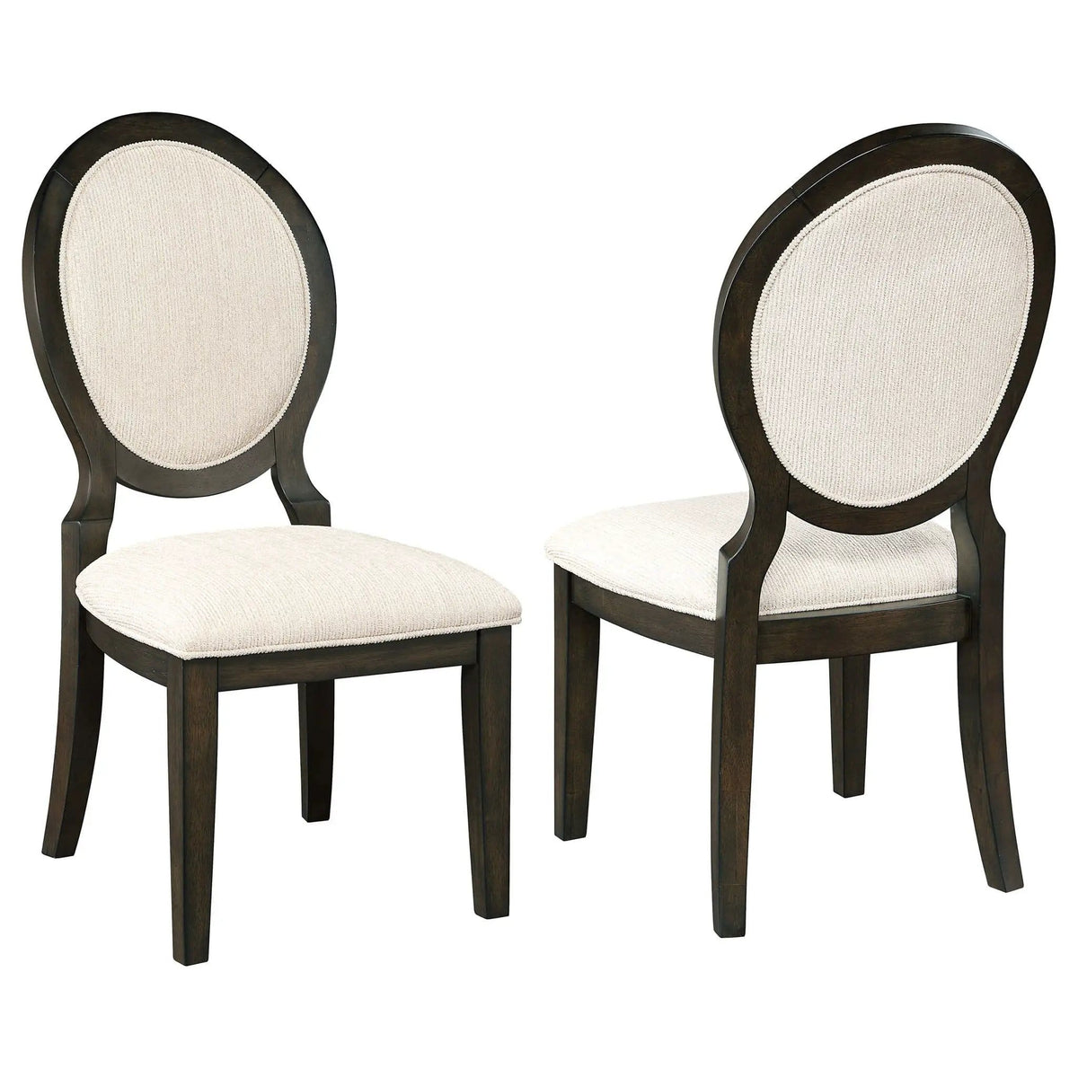 Twyla Oval Back Dining Side Chair Dark Cocoa (Set of 2) | 20 x 25.5 x 40.25 in | Fabric | Dining Room