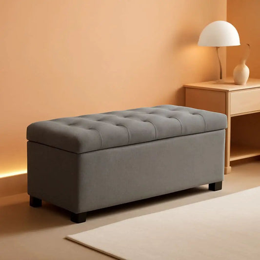 47.2 Inch Storage Ottoman Bench Light Grey Upgraded from PriceLows™