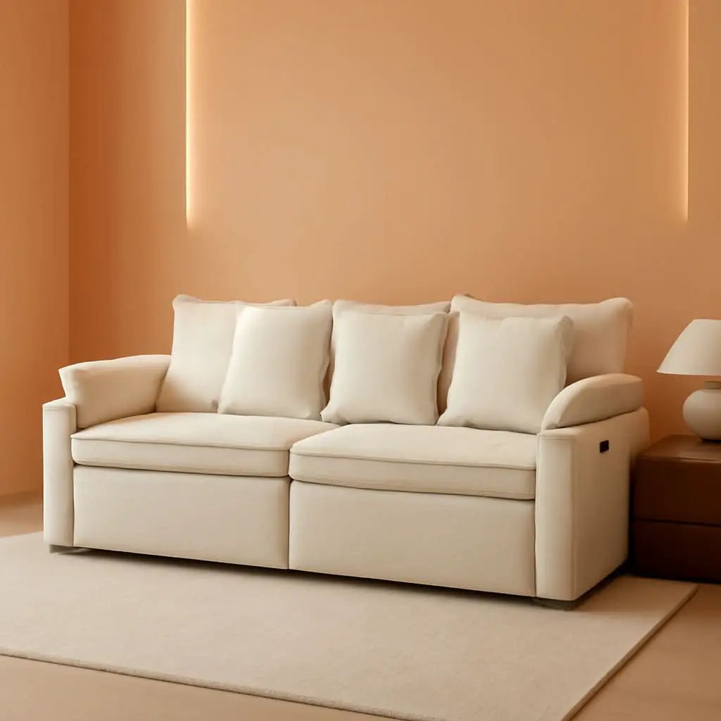 King Size Beige Ultra Luxurious Sleeper Sofa USB Ports Pro from PriceLows™