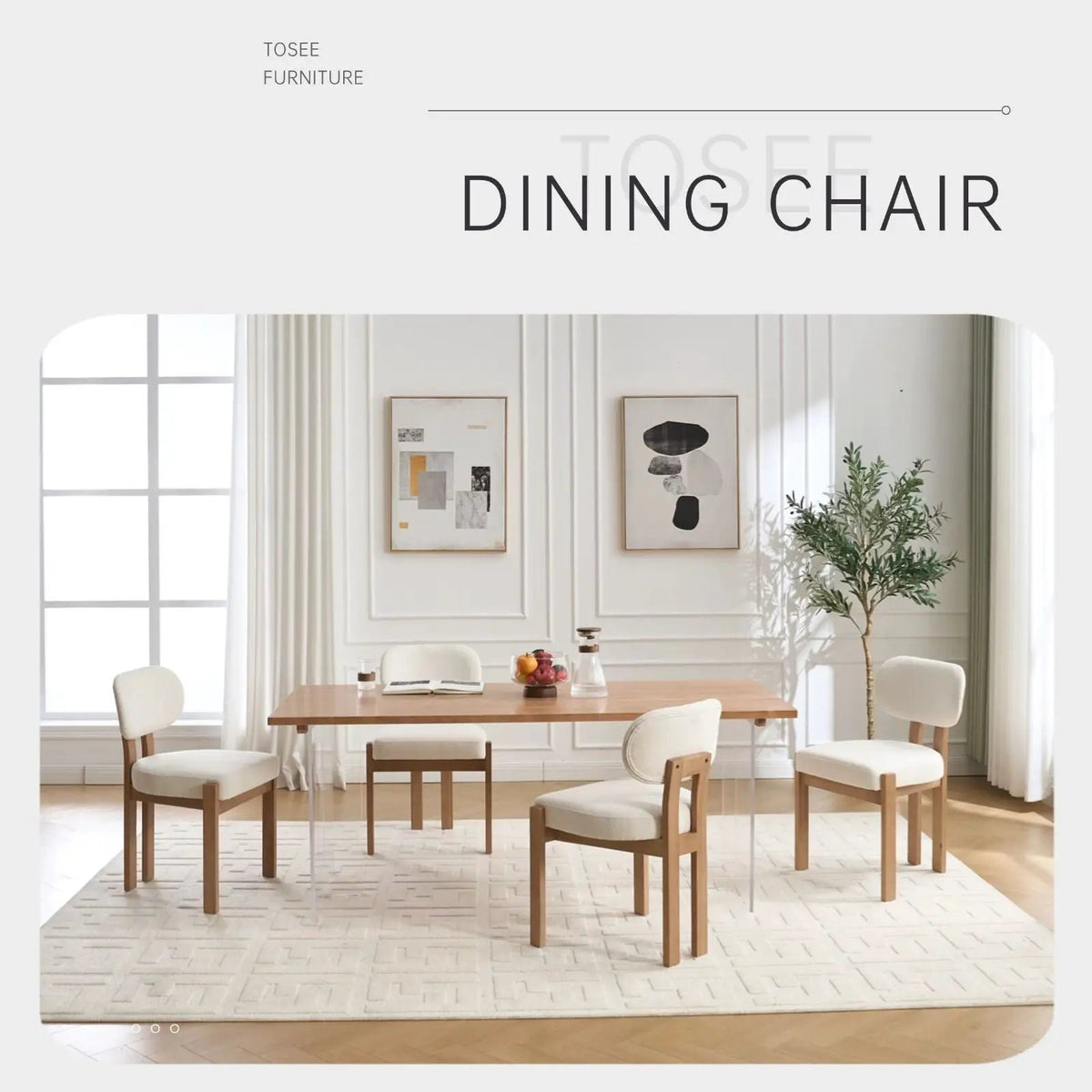 Ergonomic Dining Chairs | Set Of 2 | Wingback Design | Adjustable Feet