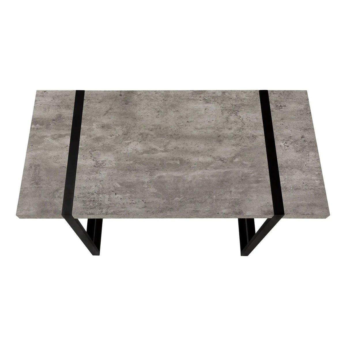 Industrial Design Computer Desk | 49 Inch Width | Thick-Panel Desktop | X-Shaped Metal Bar