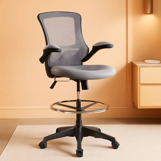 Kelista Mid Back Swivel Office Chair With Height Adjustable Dark Gray Mesh from PriceLows™