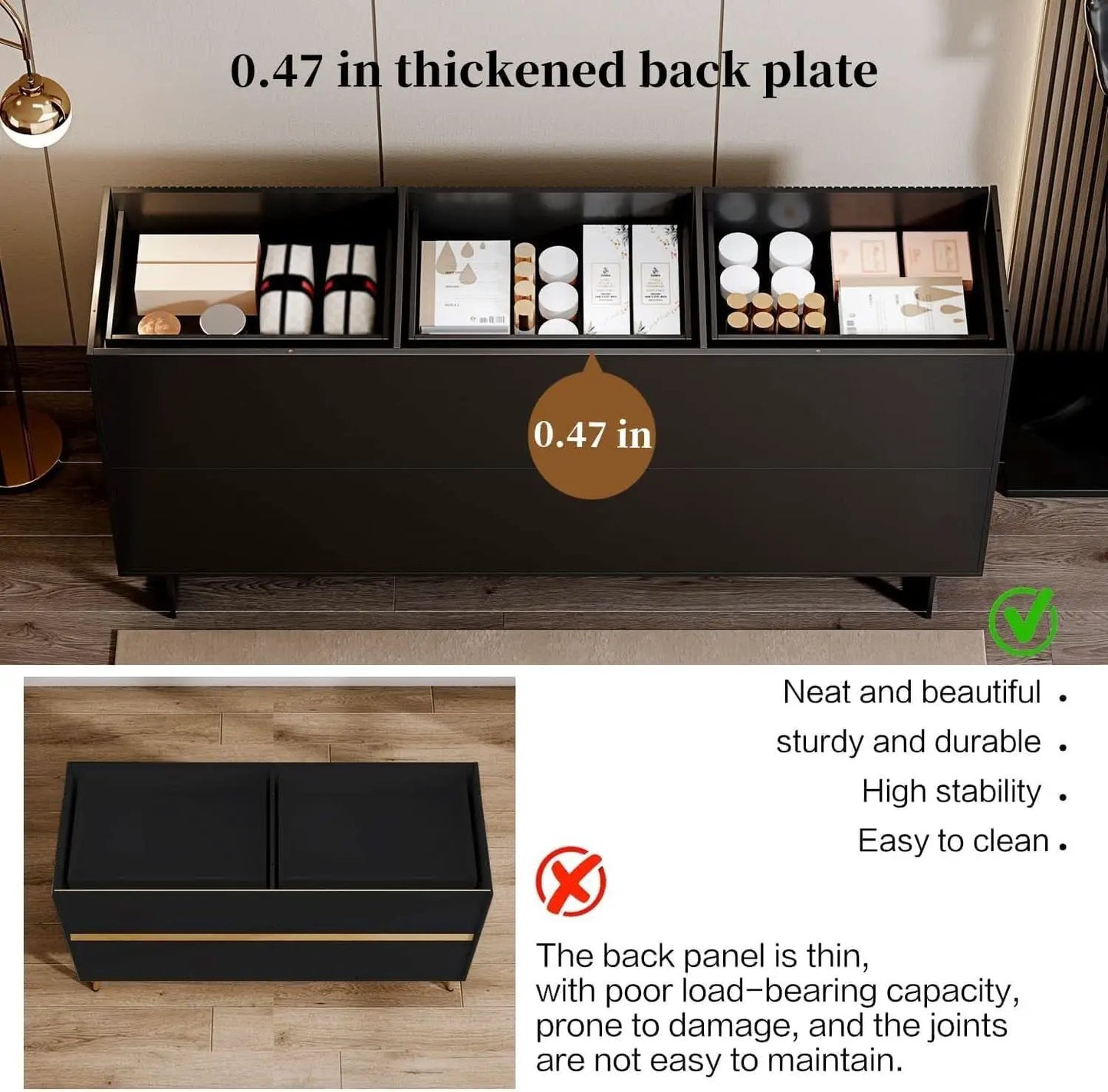 Matte Black Nine Drawer Organization Storage Cabinet from PriceLows™