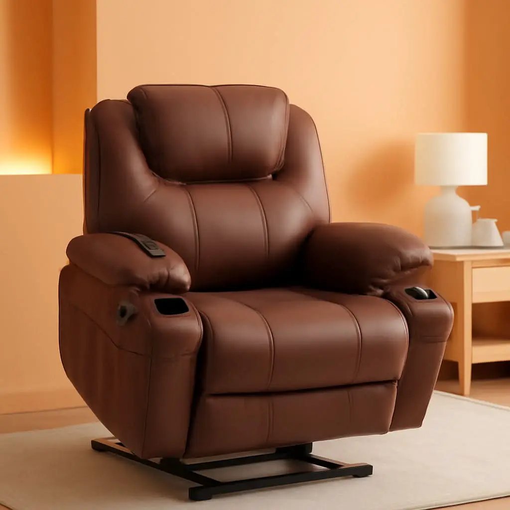 Electric Power Lift Recliner Chair Brown With Massage from PriceLows™