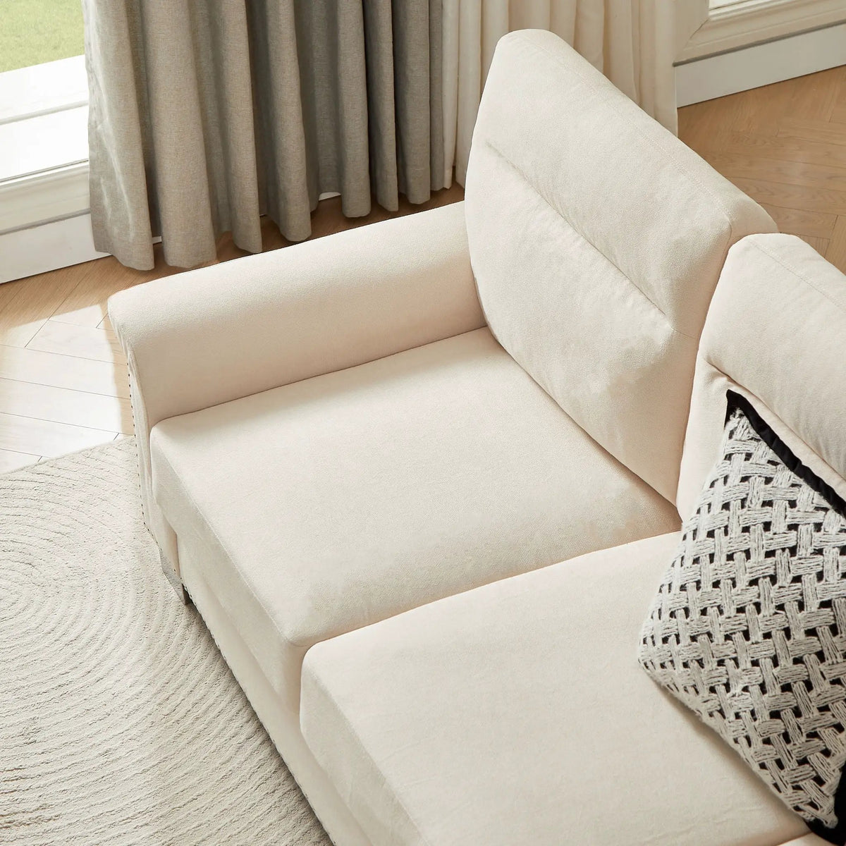 3 Seater Stationary Sofa | High-Density Foam And Spring Pack | 84.2 Inch Length | Solid Structure