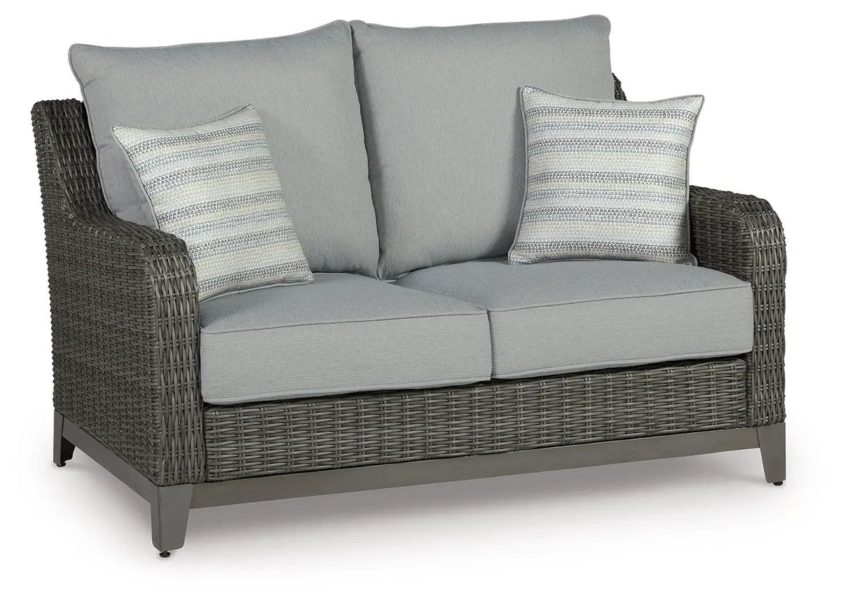 Elite Park Outdoor Loveseat | Gray | Cushion Included | 47.5 Inch Seat Width