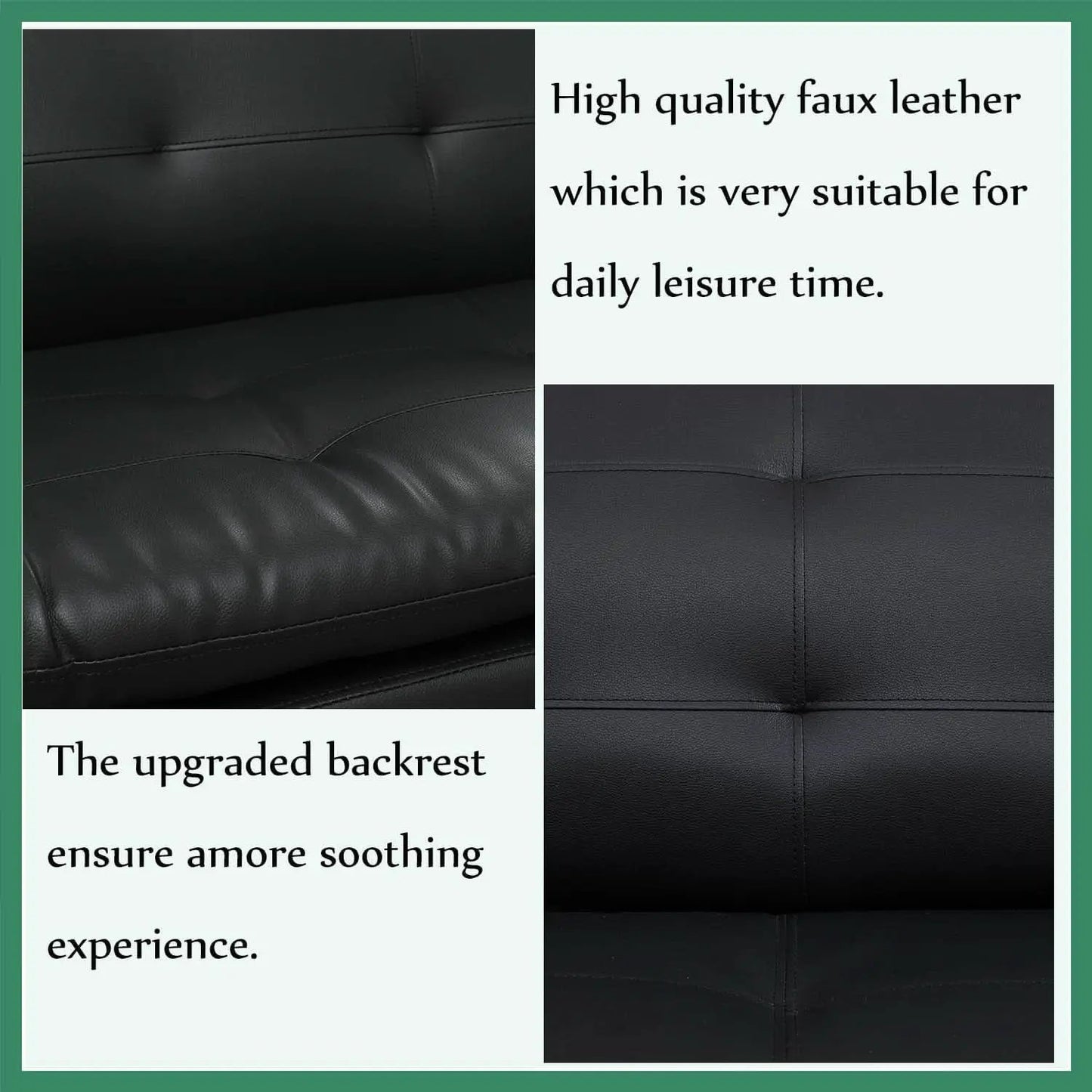 Leather Sofa Set 3 Piece With Loveseat And Armchair For Living Room Black from PriceLows™
