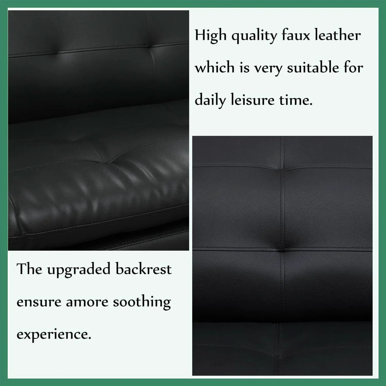 Leather Sofa Set 3 Piece With Loveseat And Armchair For Living Room Black from PriceLows™