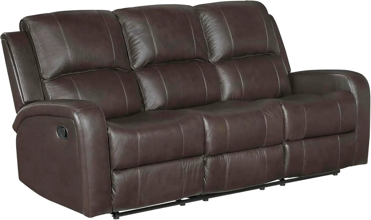 Manual Double Recliner Sofa Brown Leather Match Wall Hugger from PriceLows™