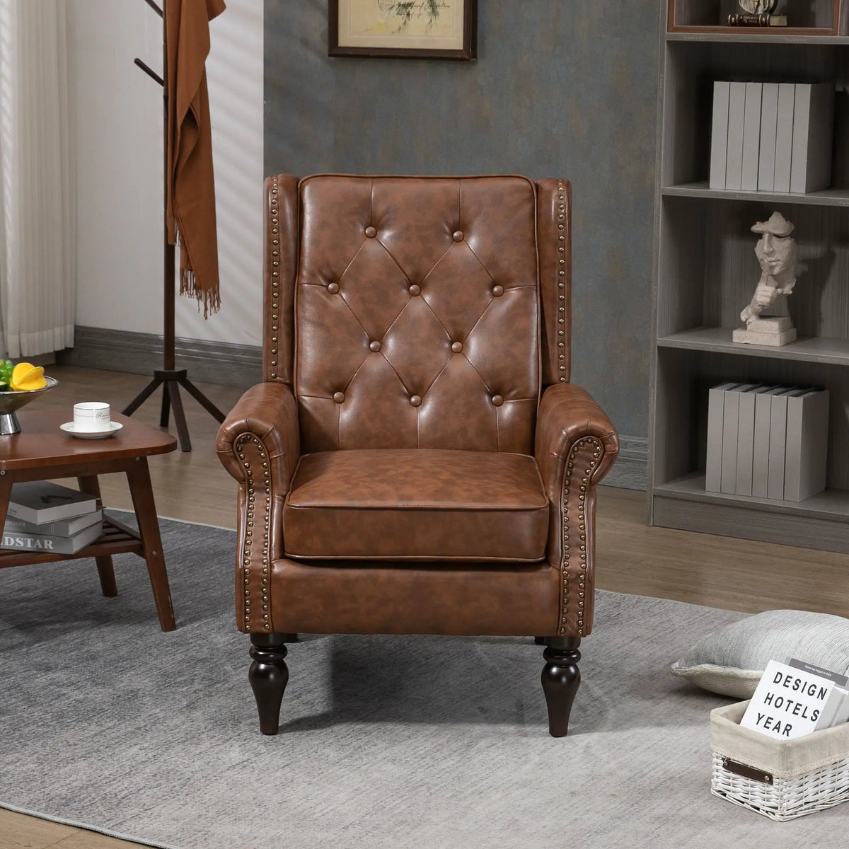 Modern Accent Armchair | Rubber Wood Legs | High Resilience Foam