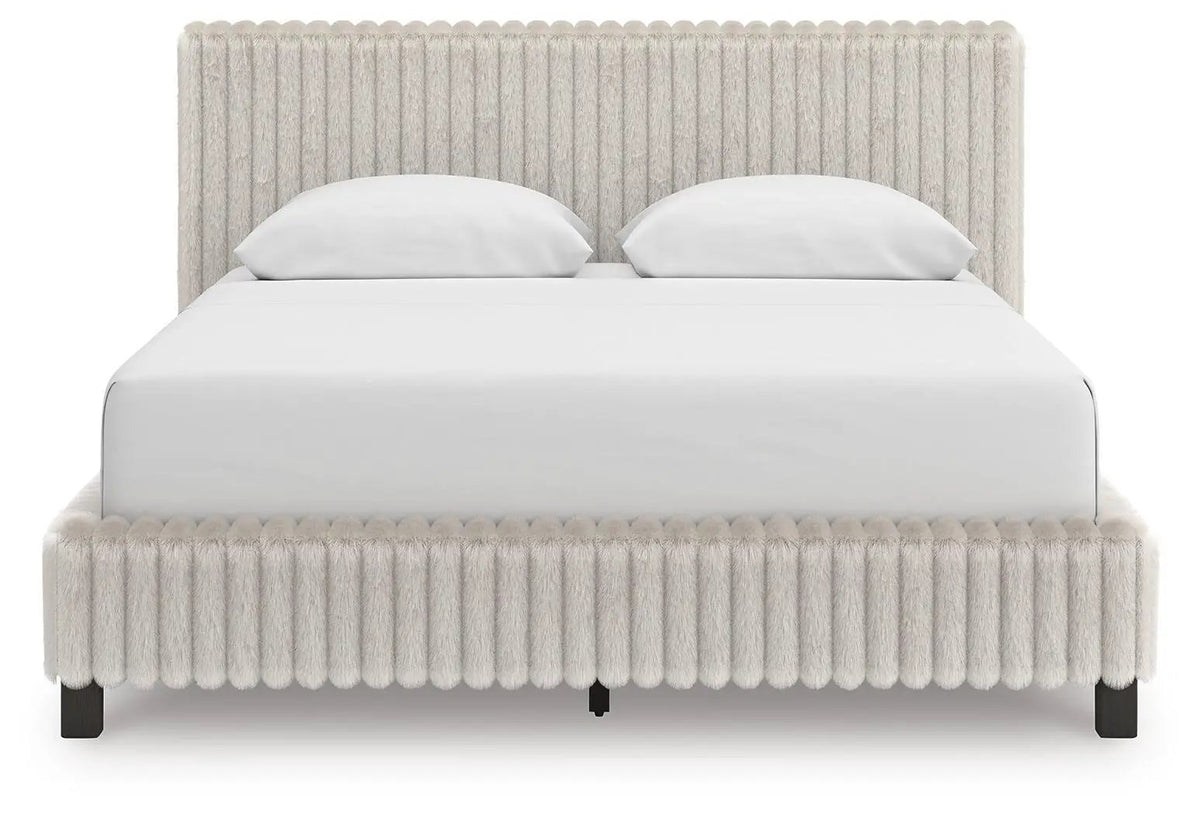 Zuraleus Upholstered Bed | Corded Fabric | Casual Contemporary Style | 91.25 Inch Width