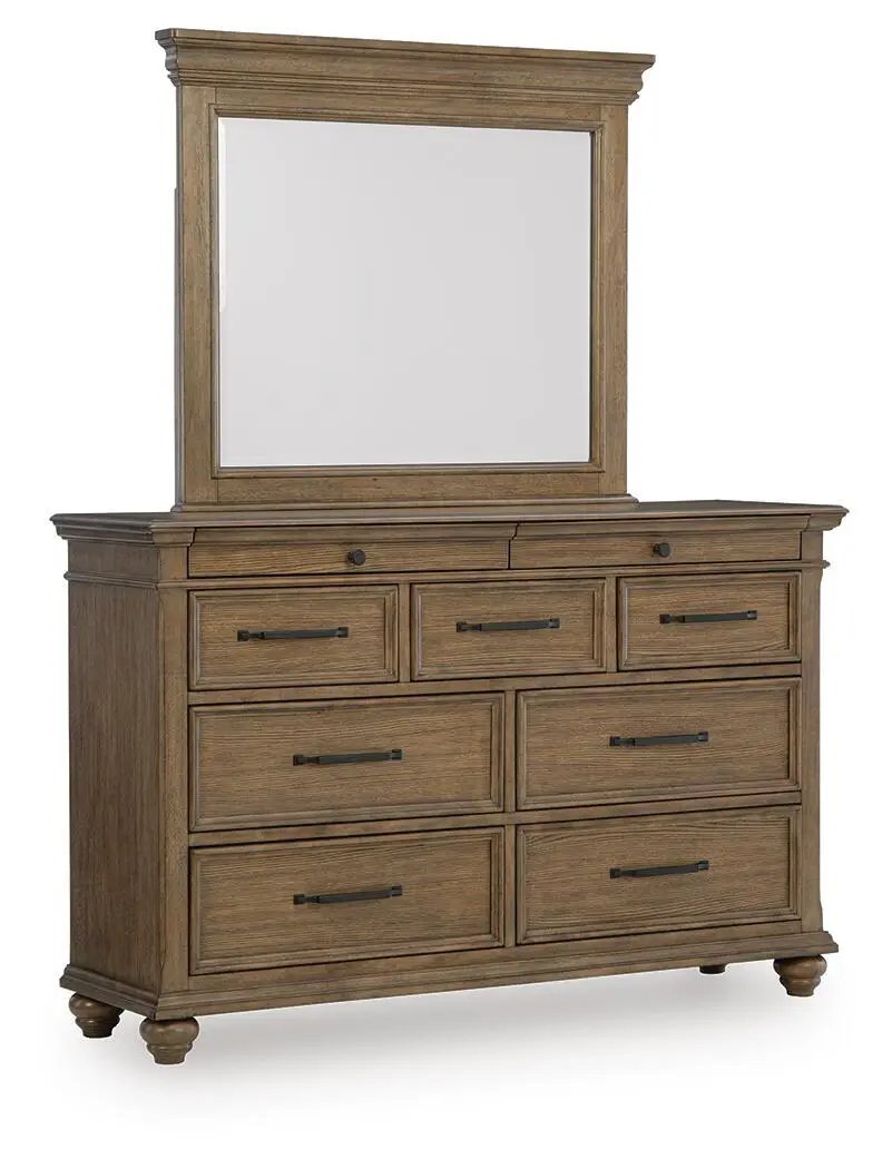 Karallin Dresser | 63.88 Inch Width | Oak Veneer | Natural Wood Grain
