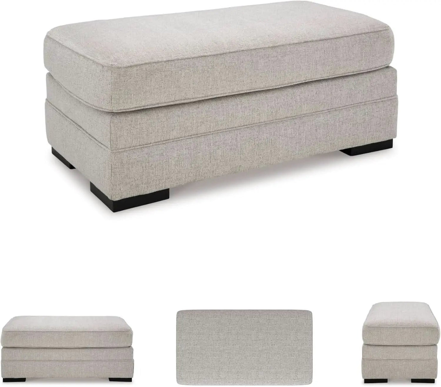 Eastonbridge Upholstered Rectangular Ottoman Light Gray from PriceLows™