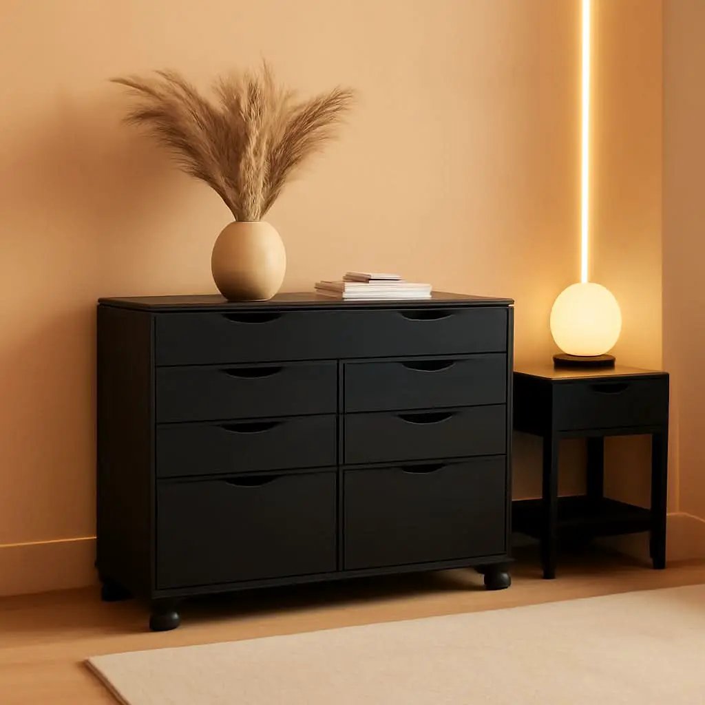 Black Halifax Two Door Storage Cabinet With Four Drawers from PriceLows™