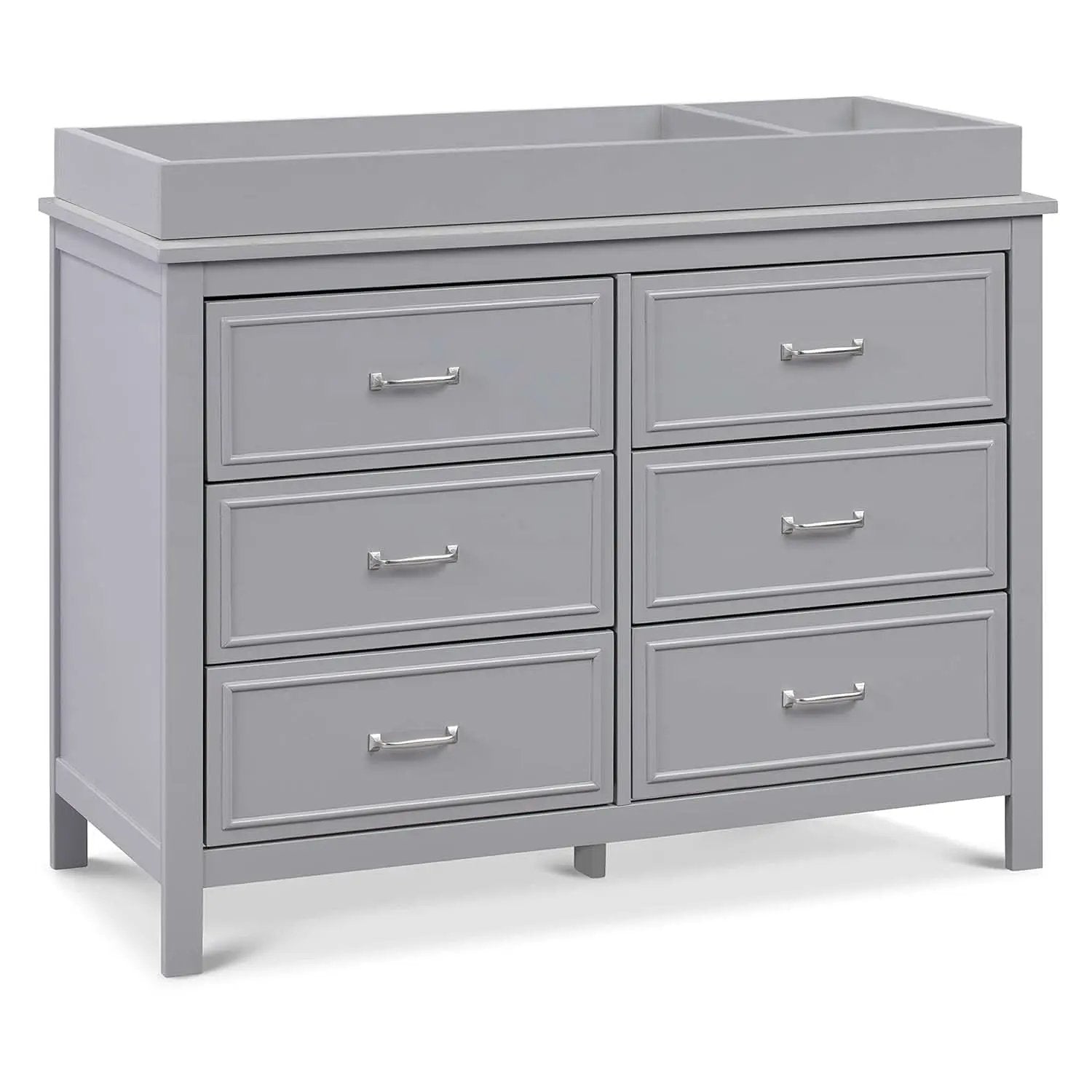 Charlie 6 Drawer Double Dresser Grey For Nursery And Kids Bedroom Storage from PriceLows™