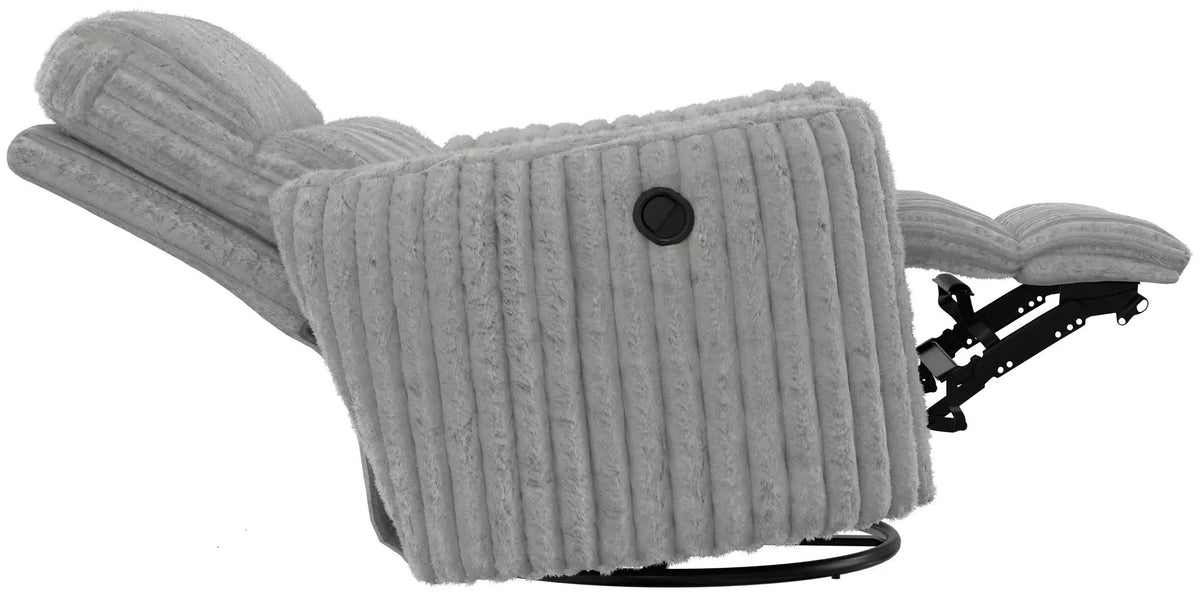 Daydream Swivel Glider Recliner | Unique Shape | Comfort Bolsters | Faux Fur