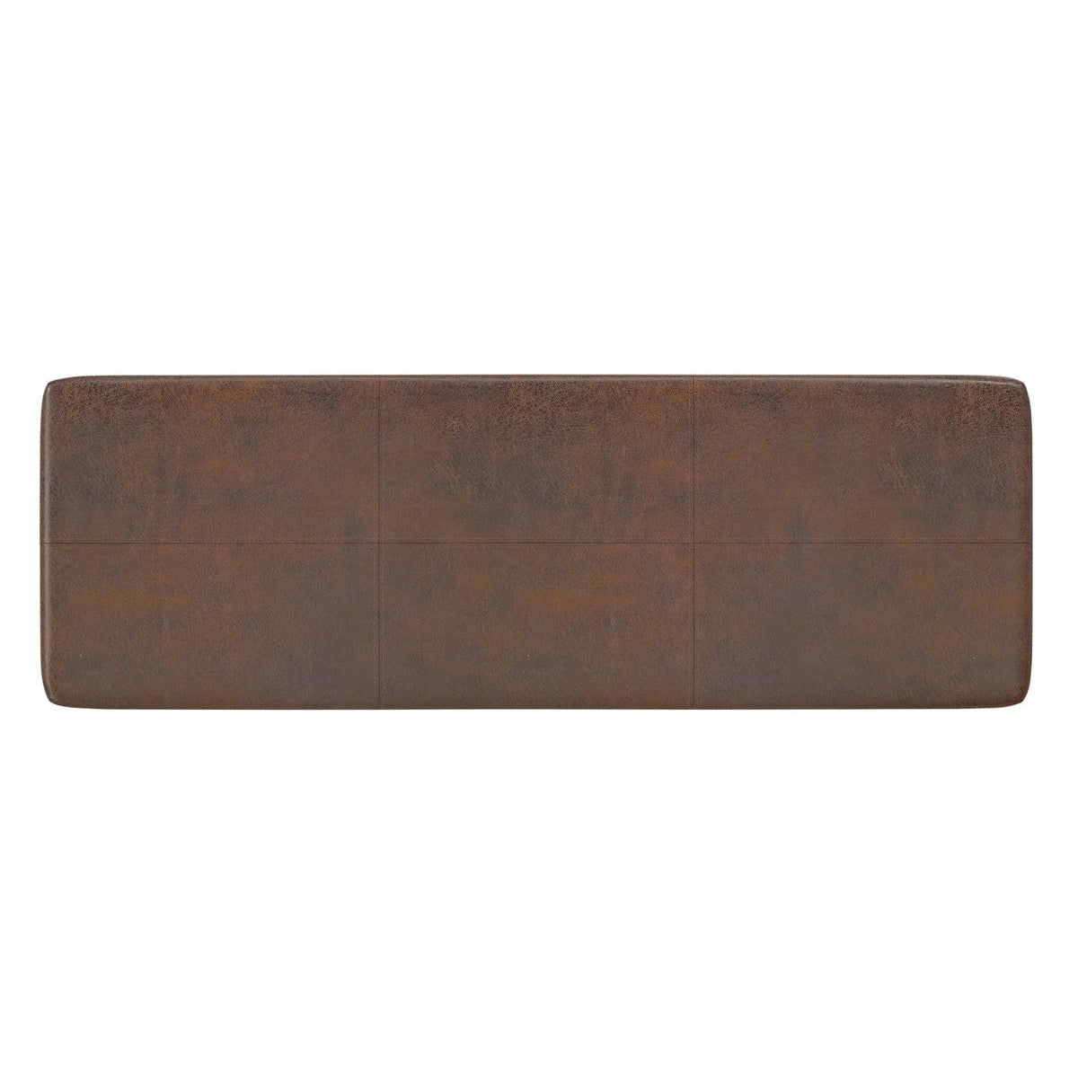 Carlson Ottoman Bench | Mid-Century Design | Top Stitching Detail | Webbed Seat Support