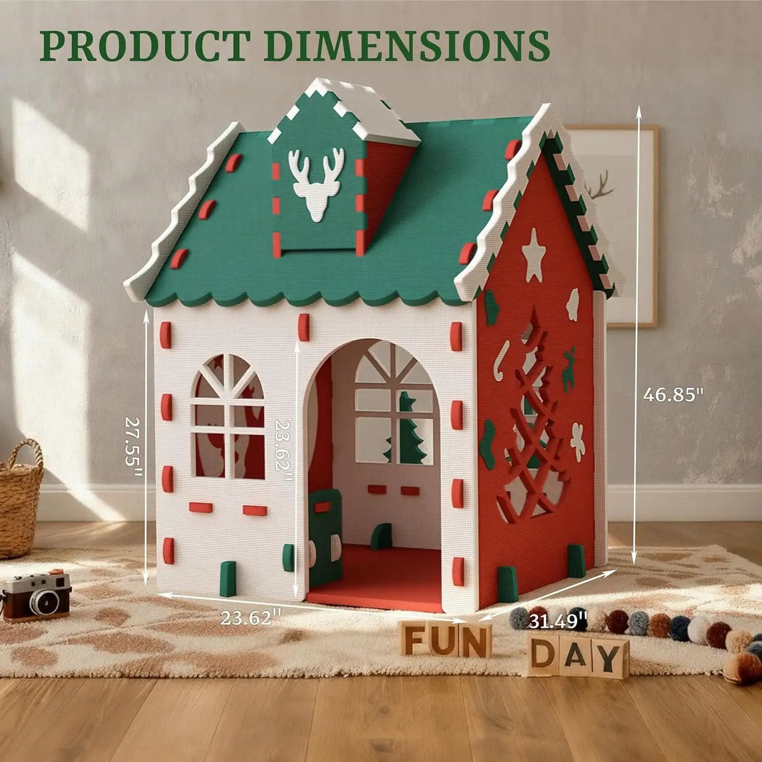 Holiday Season Kids Indoor Outdoor White EVA Playhouse from PriceLows™