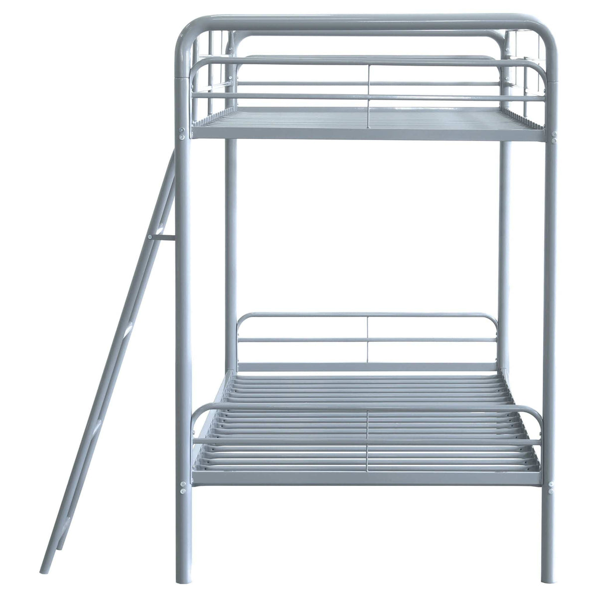Carson Metal Twin Over Twin Bunk Bed Glossy | 78 x 41.5 x 61.25 in | Metal | Silver