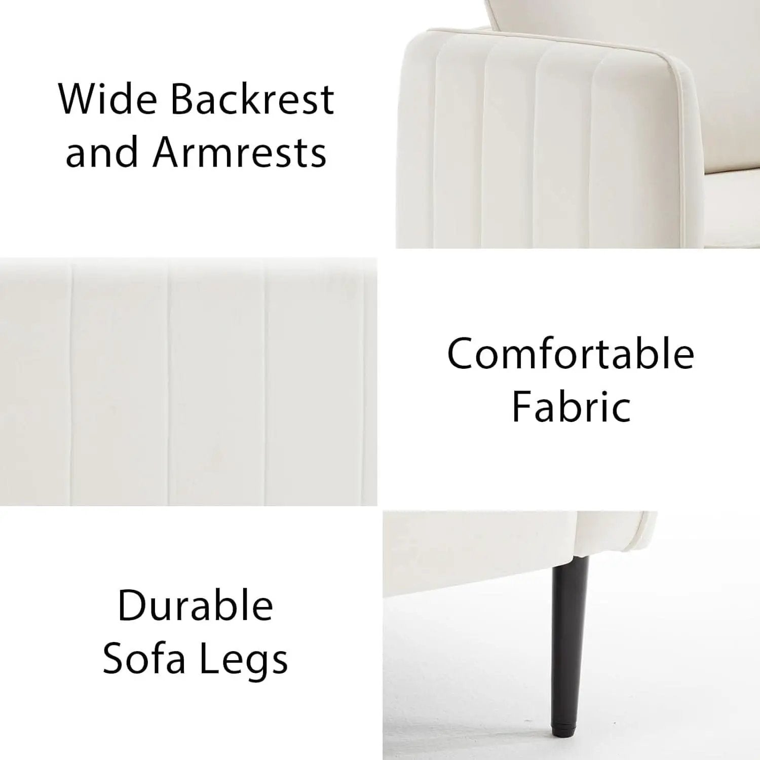 Soft Modern Velvet Accent Chair With Square Arm Beige from PriceLows™
