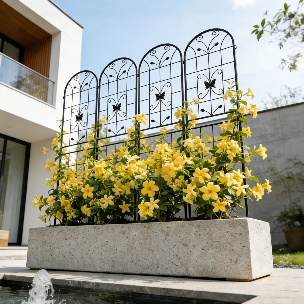 Garden Metal Trellis | Rustproof | Extendable 80 Inch Width | Galvanized Powder-Coated Pipe