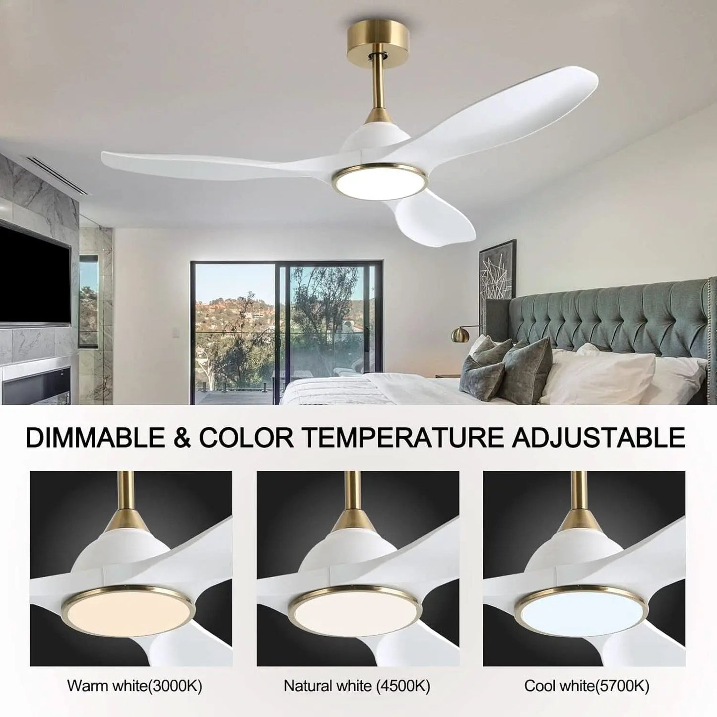 52 Inch Ceiling Fan With DC Motor And Remote Control from PriceLows™
