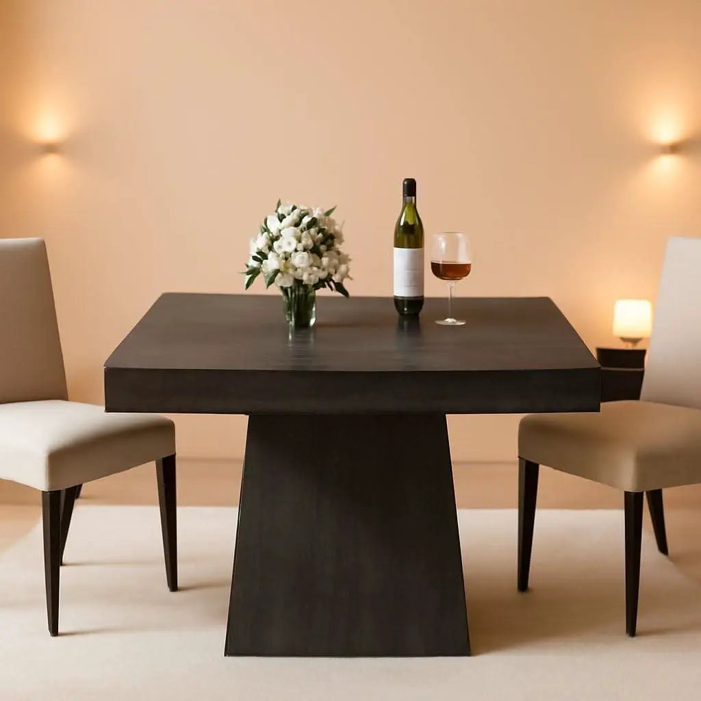 Gray Square Dining Table 31.5 Inch Waterproof Top Seats 4 from PriceLows™