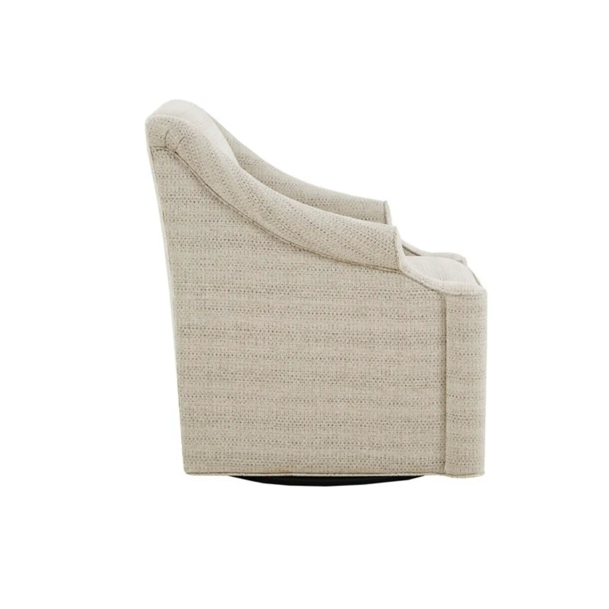 Justin Swivel Glider Chair | 360 Degree Rotation | Tonal Jacquard Fabric | Tan