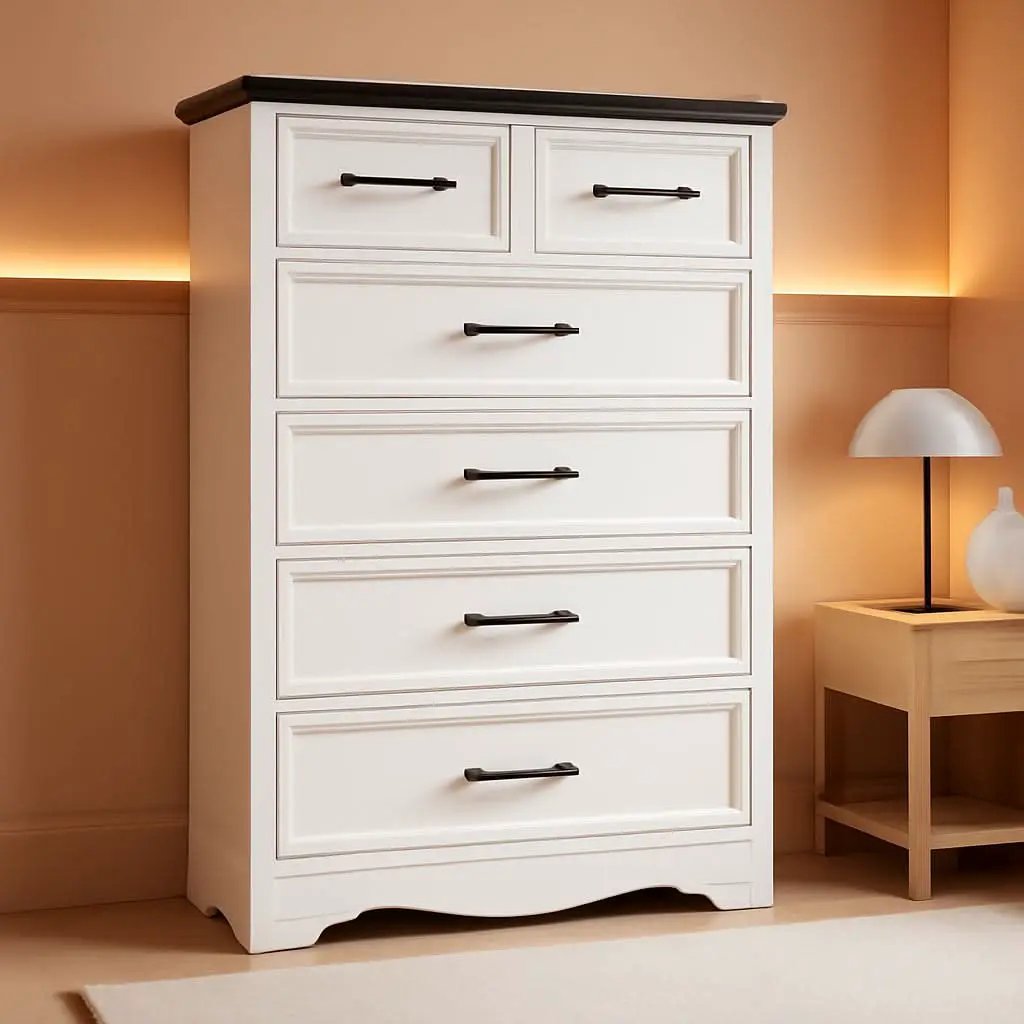White Farmhouse Dresser FortyFourInchesTall Storage from PriceLows™