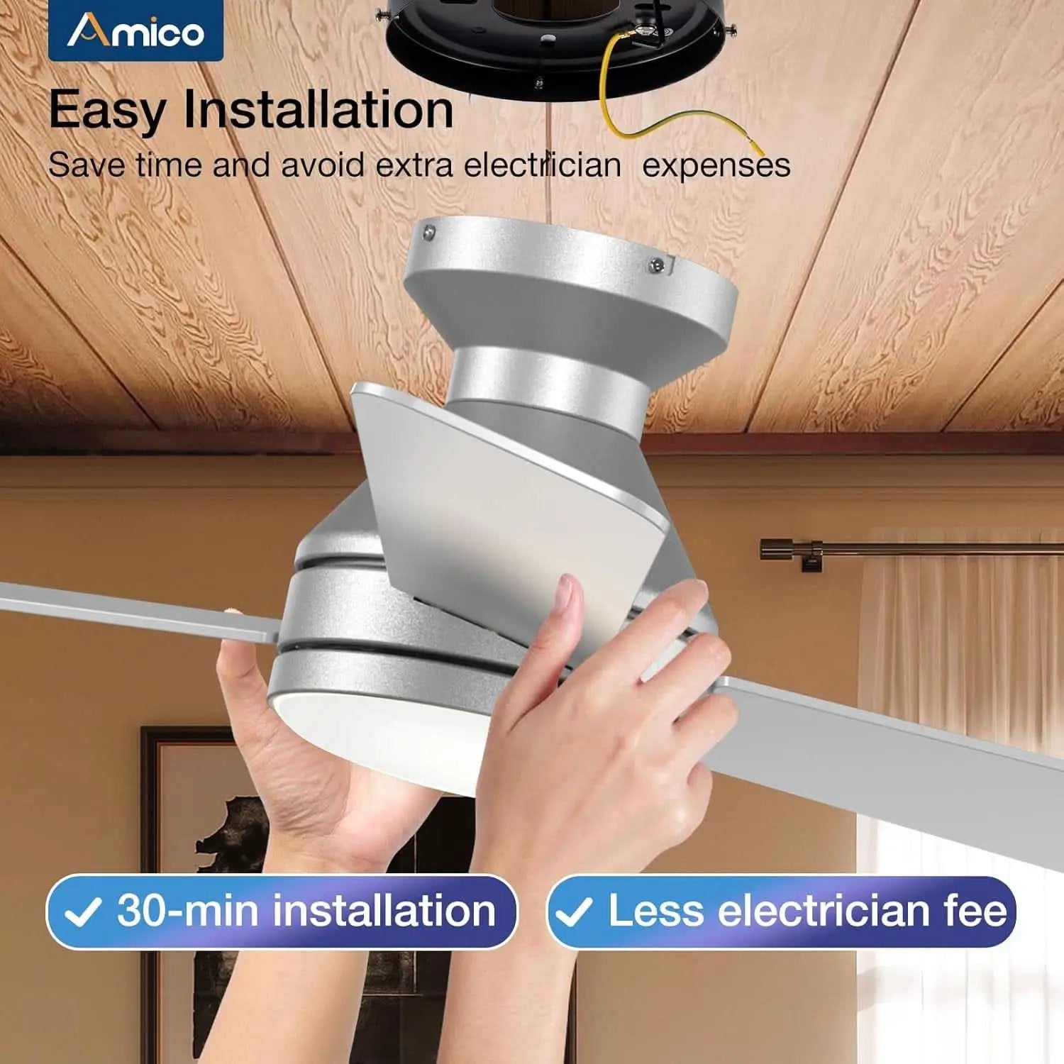 42 Inch Low Profile Ceiling Fan Remote With Dimmable Lights from PriceLows™