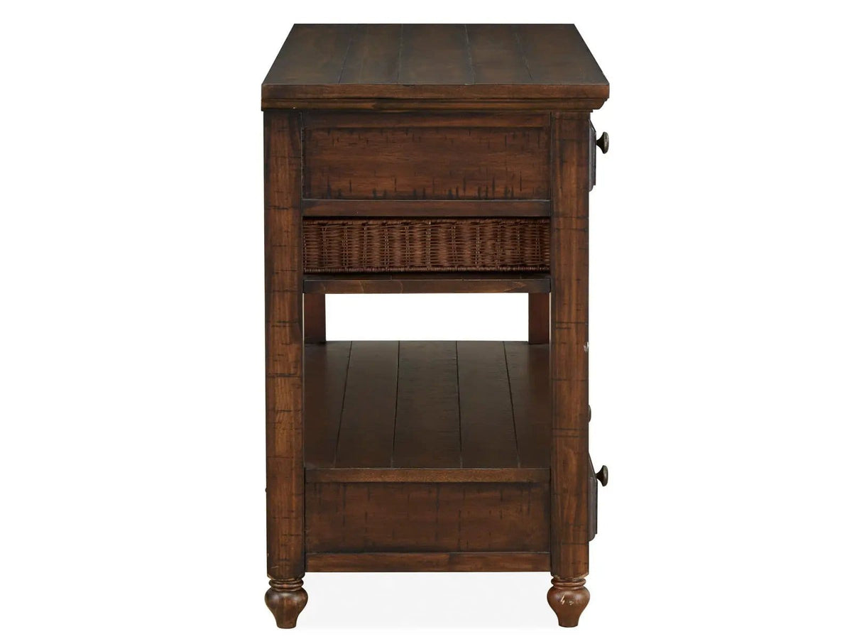 Cottage Lane Wood Sofa Table | 18 x 50 x 29 in | Rattan & Veneer | Coffee