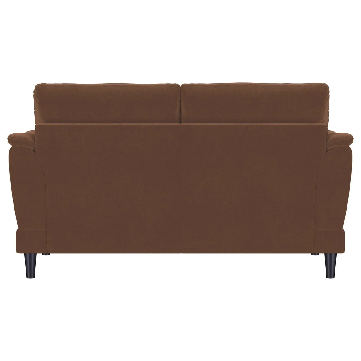 Selma Velvet Upholstered Crescent Arm Loveseat Rust | 62.25 x 35.75 x 35 in | Solid Wood & Velvet | Living Room