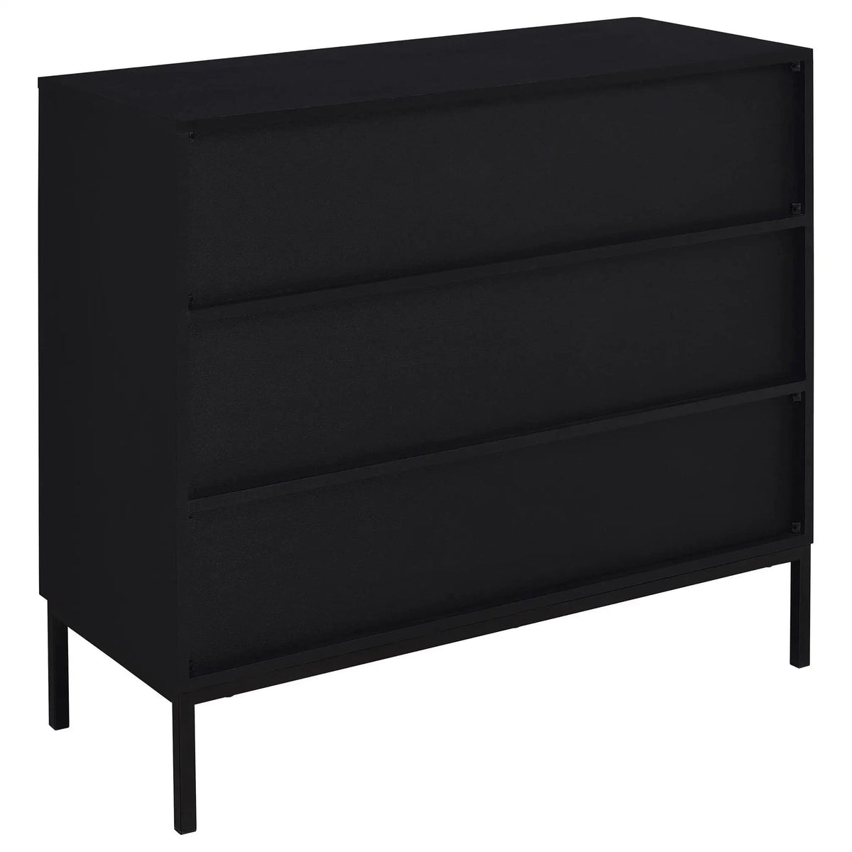 Jess 2-door Arched Fluted Glass Accent Cabinet | 37 x 16.25 x 35.75 in | Engineered Wood & Tempered Glass | Black