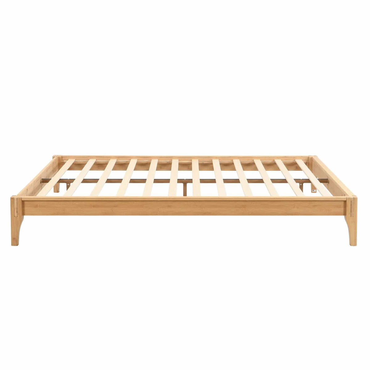 Solid Dry Bamboo Platform Bed Frame, With Slat Support | 6 Pieces | Bamboo | Bedroom
